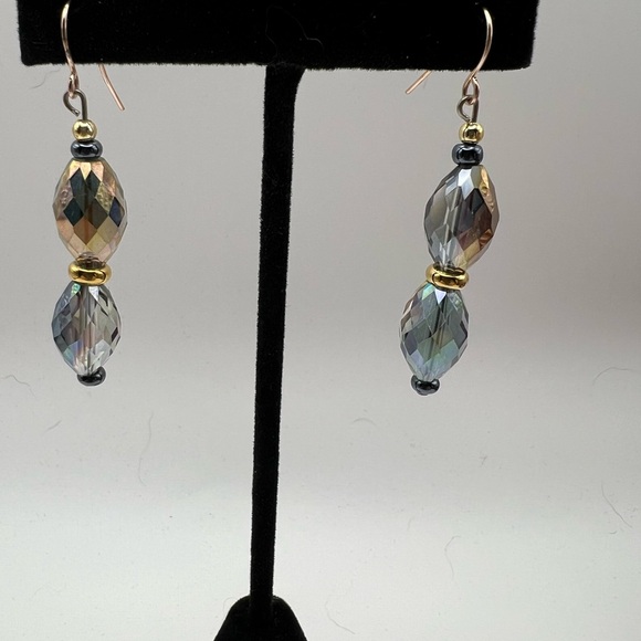 Charter Club Iridescent Gold tone Faceted Earrings - Picture 1 of 5